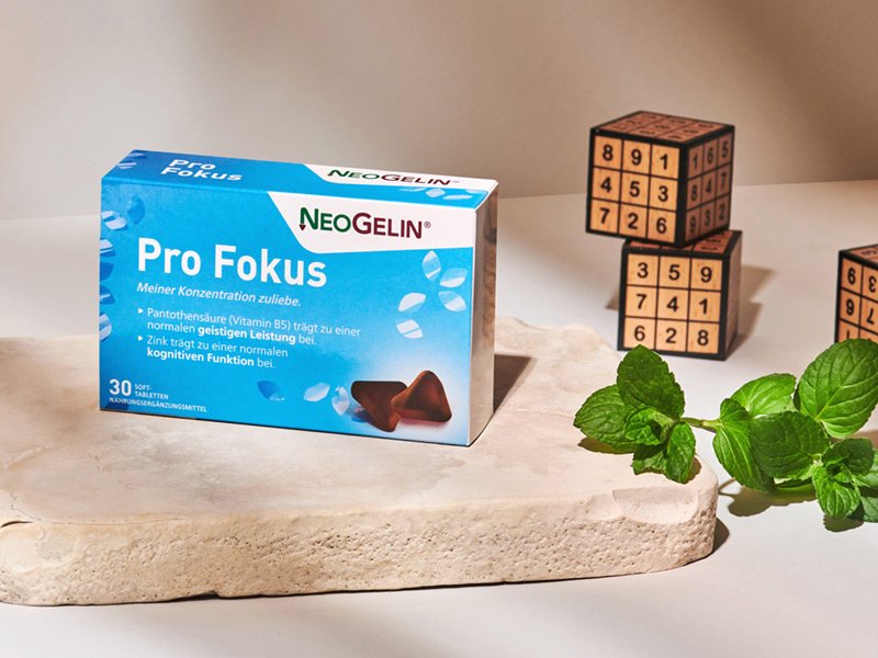 NeoGelin Pro Fokus zur Unterstützung der kognitiven Leistungsfähigkeit.